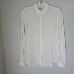 Stockholm Aletier & Other Stories Ivory Silk Size 4 Button Closure Blouse